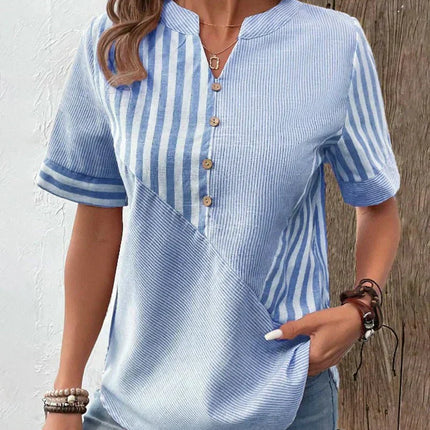 Women’s Mixed Stripe Henley Top