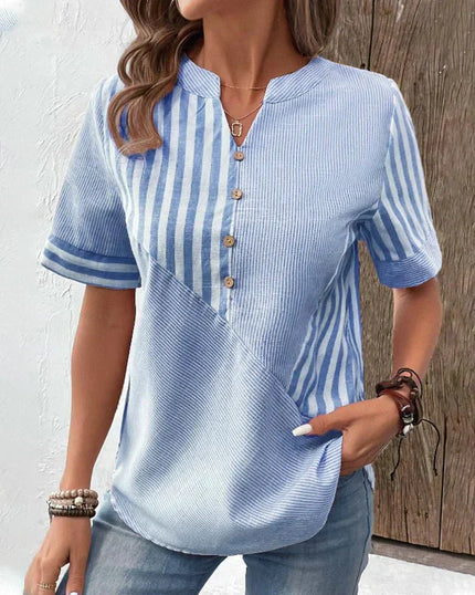 Women’s Mixed Stripe Henley Top