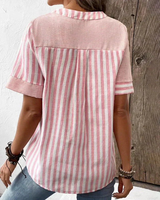 Women’s Mixed Stripe Henley Top