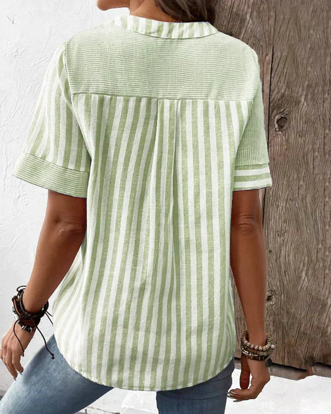 Women’s Mixed Stripe Henley Top