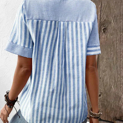 Women’s Mixed Stripe Henley Top