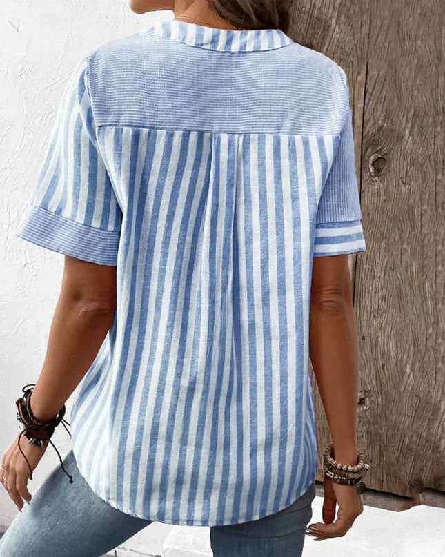 Women’s Mixed Stripe Henley Top