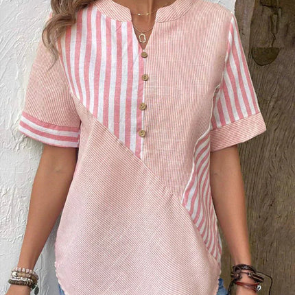 Women’s Mixed Stripe Henley Top