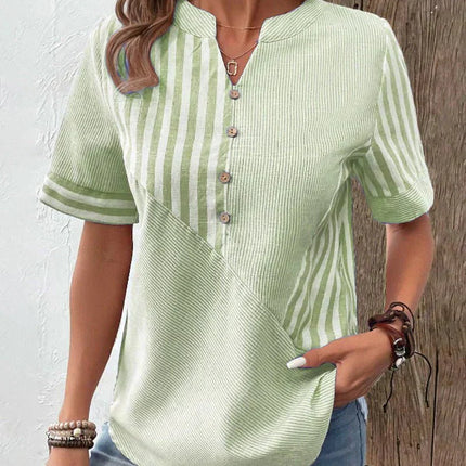Women’s Mixed Stripe Henley Top