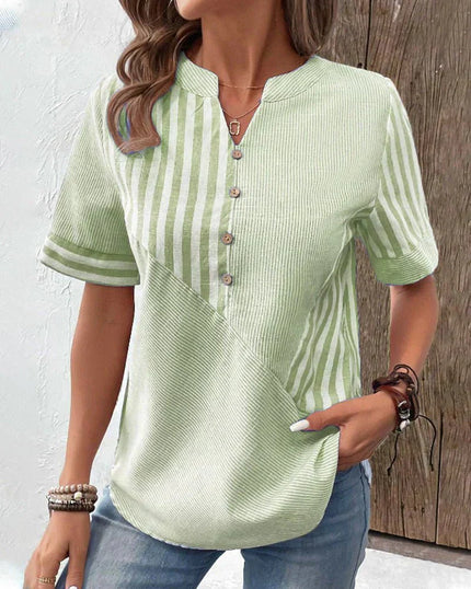 Women’s Mixed Stripe Henley Top