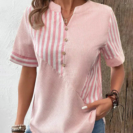 Women’s Mixed Stripe Henley Top