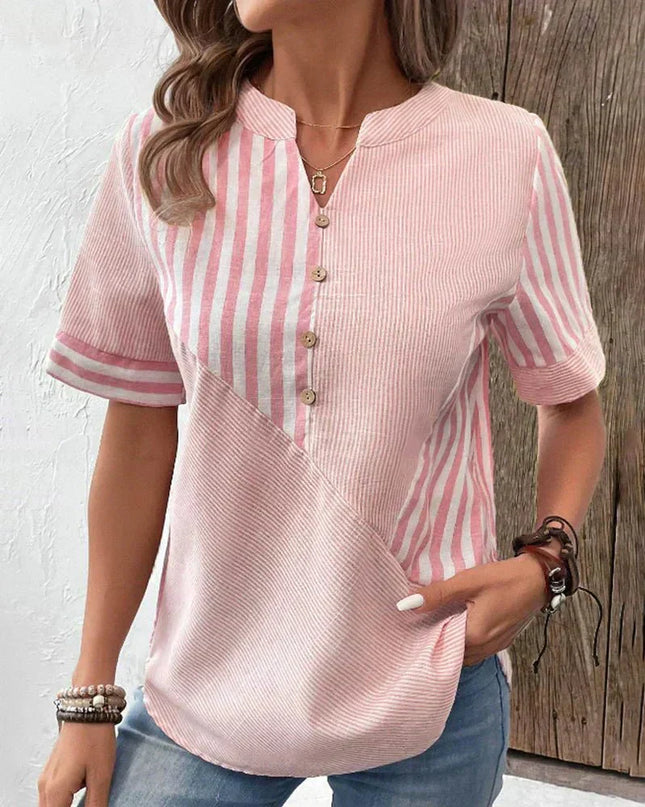 Women’s Mixed Stripe Henley Top