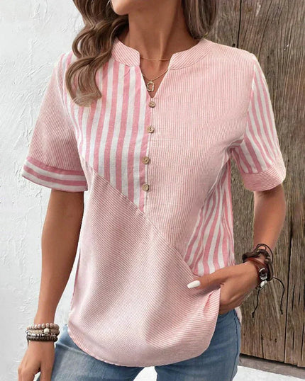 Women’s Mixed Stripe Henley Top
