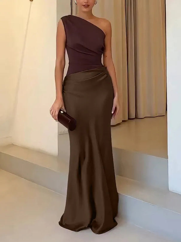 Women’s One-Shoulder Summer Maxi Wedding Guest Dress