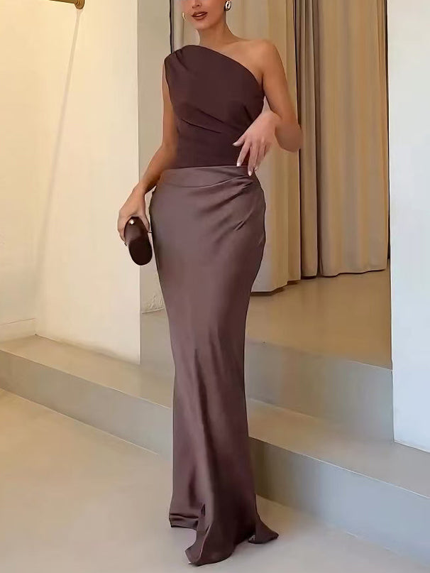 Women’s One-Shoulder Summer Maxi Wedding Guest Dress