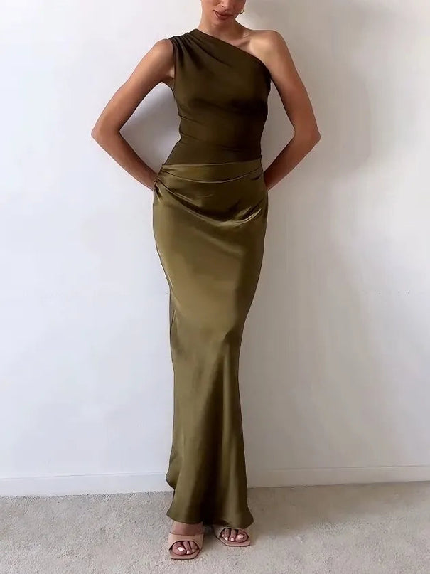 Women’s One-Shoulder Summer Maxi Wedding Guest Dress