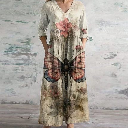 Women’s Patchwork Floral Maxi Dress