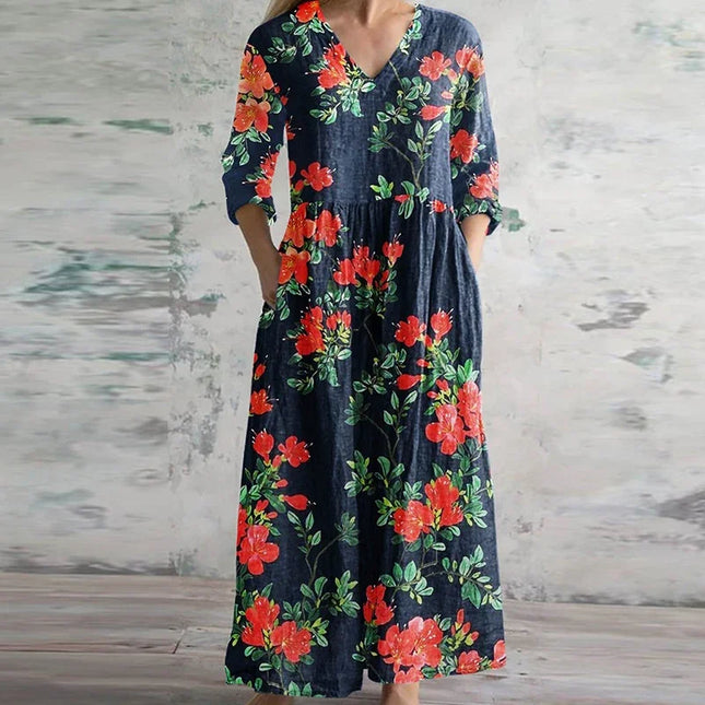 Women’s Patchwork Floral Maxi Dress