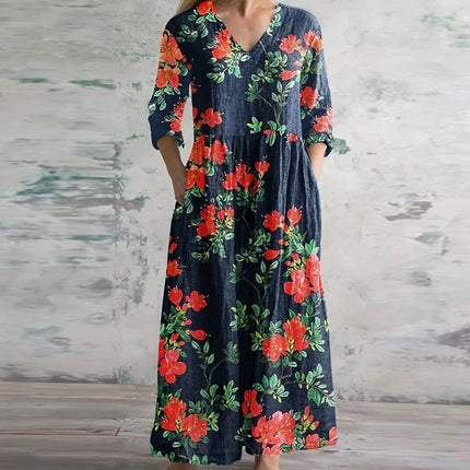 Women’s Patchwork Floral Maxi Dress