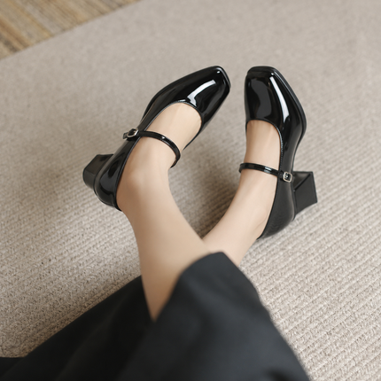 Women’s Patent Mary Jane Block Heels