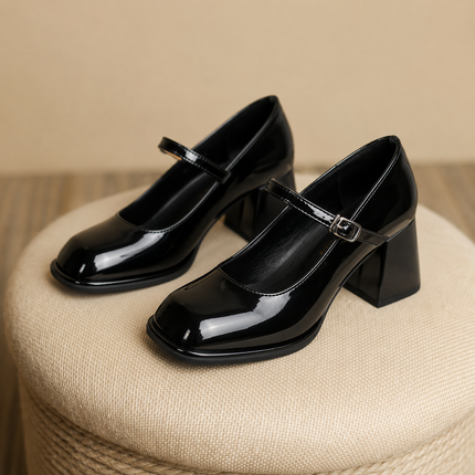 Women’s Patent Mary Jane Block Heels