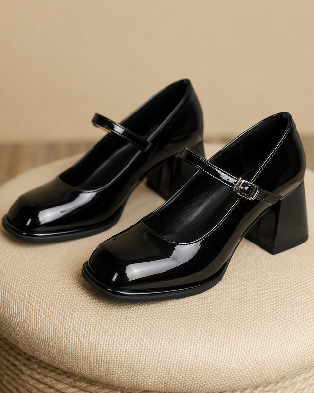 Women’s Patent Mary Jane Block Heels