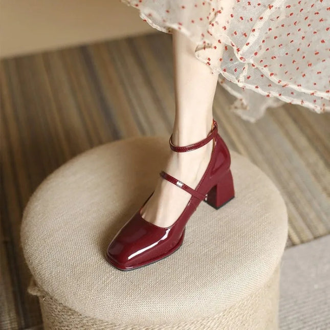 Women’s Patent Mary Jane Block Heels