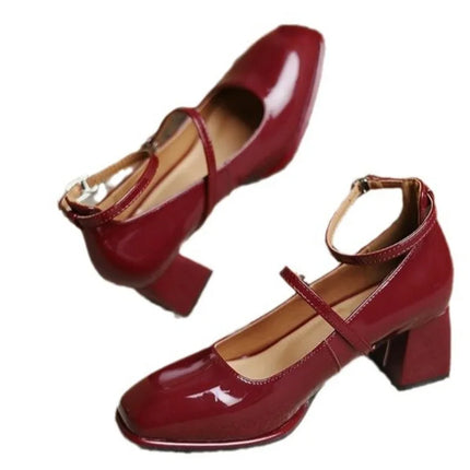 Women’s Patent Mary Jane Block Heels