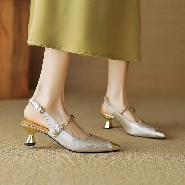 Women’s Pearl Strap Slingback Heels