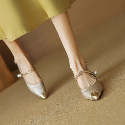 Women’s Pearl Strap Slingback Heels