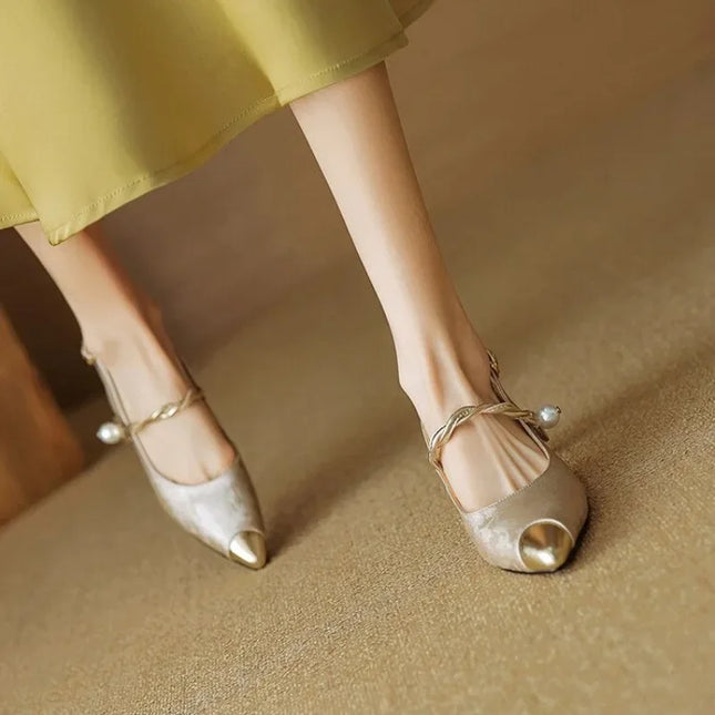 Women’s Pearl Strap Slingback Heels
