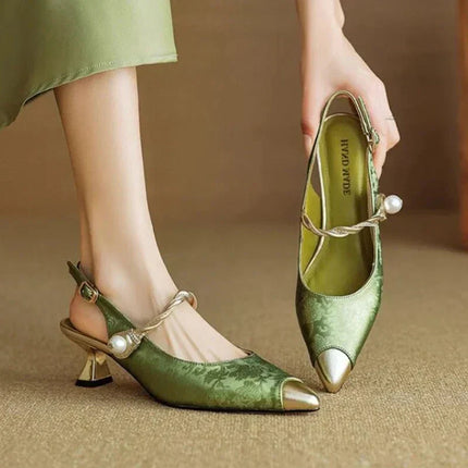 Women’s Pearl Strap Slingback Heels