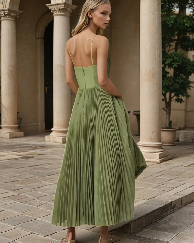 Women’s Pleated Bodice Maxi Dress