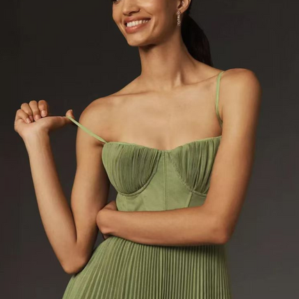 Women’s Pleated Bodice Maxi Dress