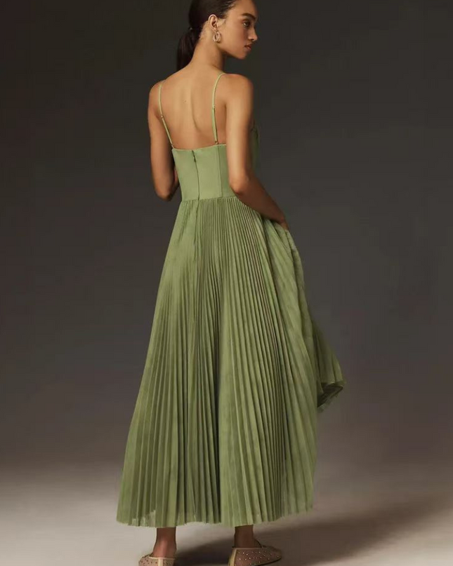 Women’s Pleated Bodice Maxi Dress