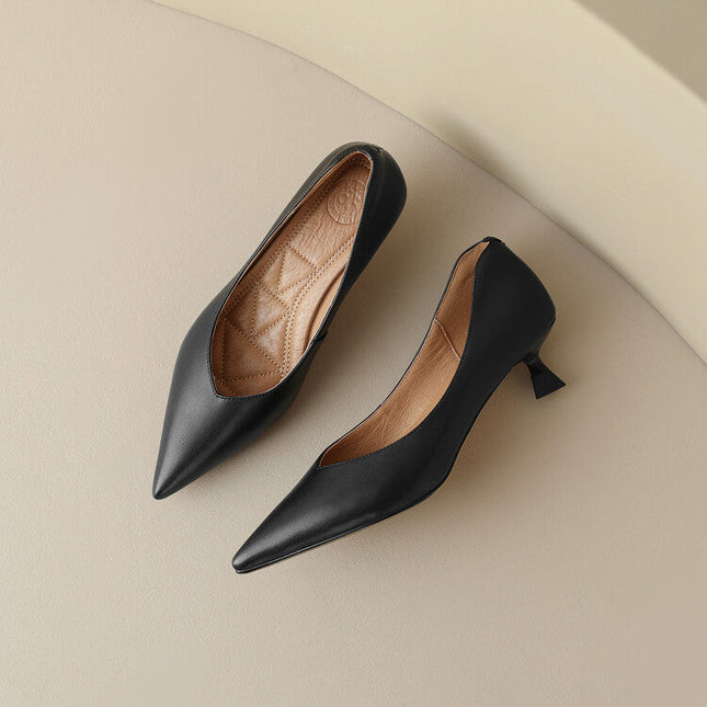 Women’s Pointed Toe Kitten Heel Pumps
