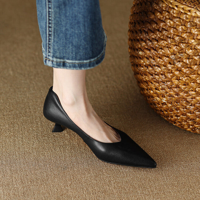Women’s Pointed Toe Kitten Heel Pumps