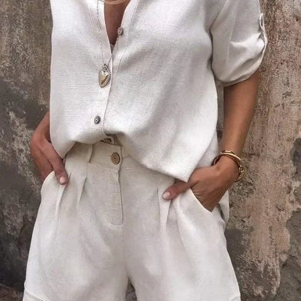 Women’s Relaxed Shirt and Shorts Set