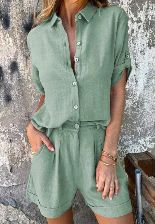 Women’s Relaxed Shirt and Shorts Set