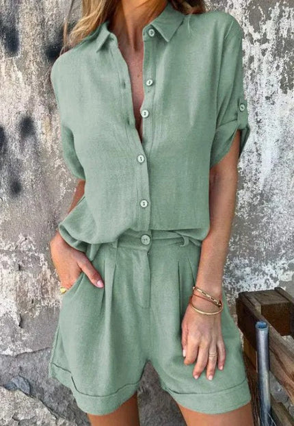 Women’s Relaxed Shirt and Shorts Set