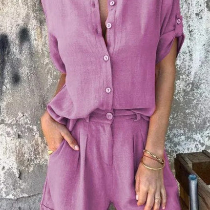 Women’s Relaxed Shirt and Shorts Set