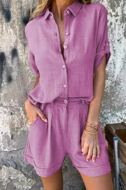 Women’s Relaxed Shirt and Shorts Set