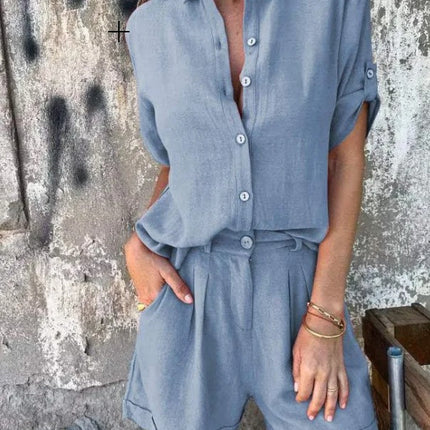 Women’s Relaxed Shirt and Shorts Set