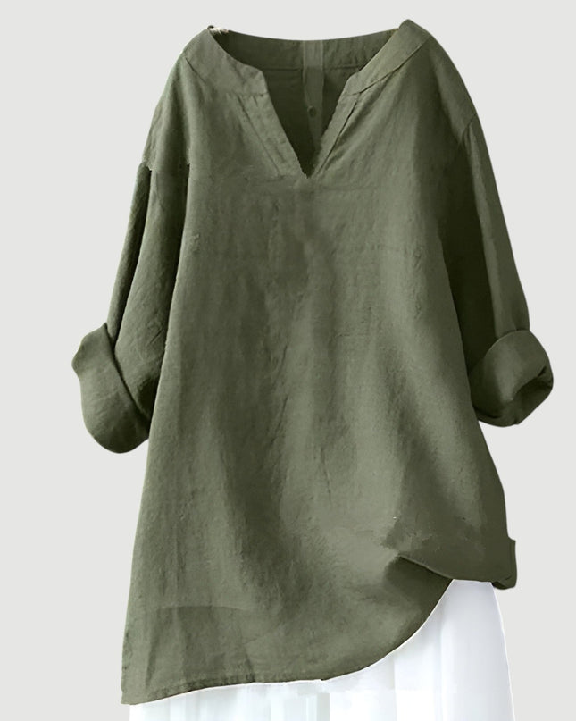 Women’s Relaxed Split Neck Tunic Top