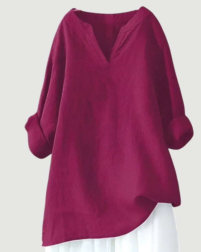 Women’s Relaxed Split Neck Tunic Top