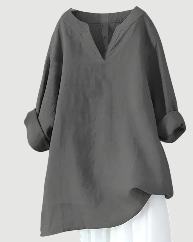 Women’s Relaxed Split Neck Tunic Top