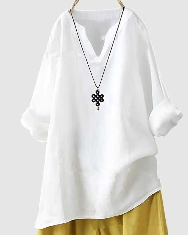 Women’s Relaxed Split Neck Tunic Top