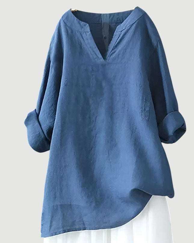 Women’s Relaxed Split Neck Tunic Top