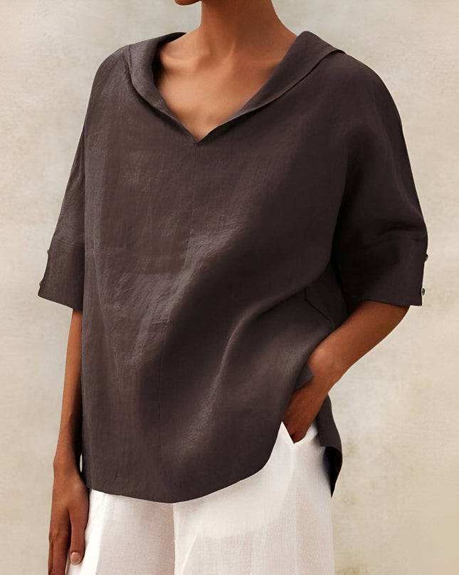 Women’s Relaxed V-Neck Tunic Blouse