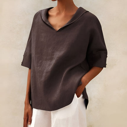 Women’s Relaxed V-Neck Tunic Blouse