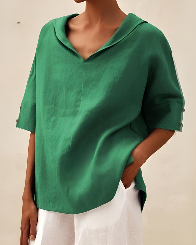 Women’s Relaxed V-Neck Tunic Blouse