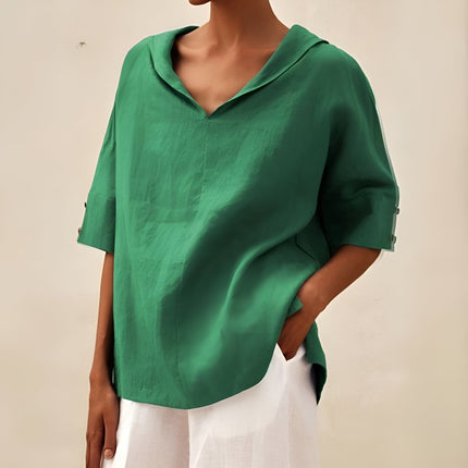 Women’s Relaxed V-Neck Tunic Blouse