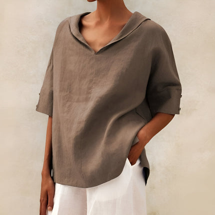 Women’s Relaxed V-Neck Tunic Blouse