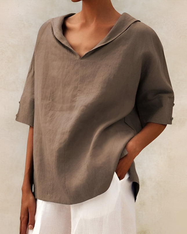 Women’s Relaxed V-Neck Tunic Blouse