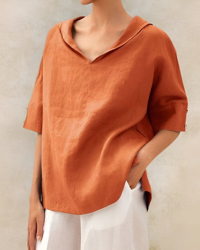 Women’s Relaxed V-Neck Tunic Blouse
